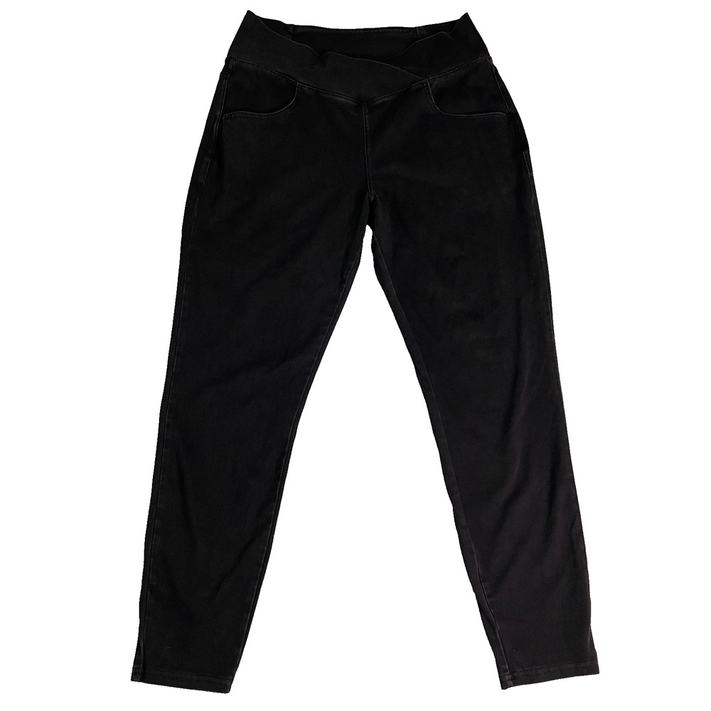 Halara Flex Criss Cross Waist 7/8 Length Jeggings Womens L Black Comfort Office